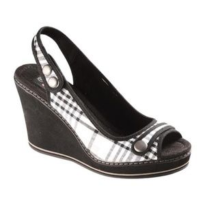 Like New Plaid Slingback Wedges